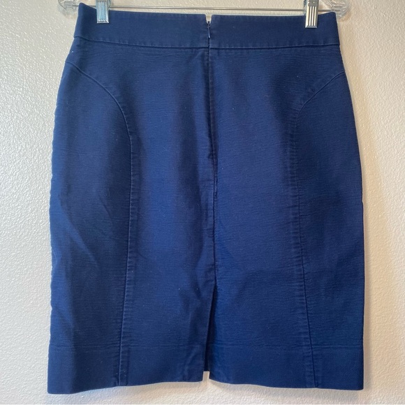J. Crew Navy Blue Pencil Career Office Business Skirt Women's 6 - Picture 3 of 4